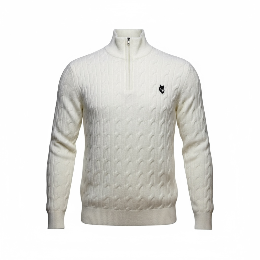 FUXY Strickpullover (Zopfstrick) – Off White