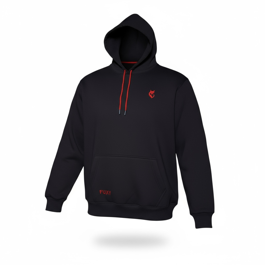 FUXY Essential Hoodie – Navy Red Edition