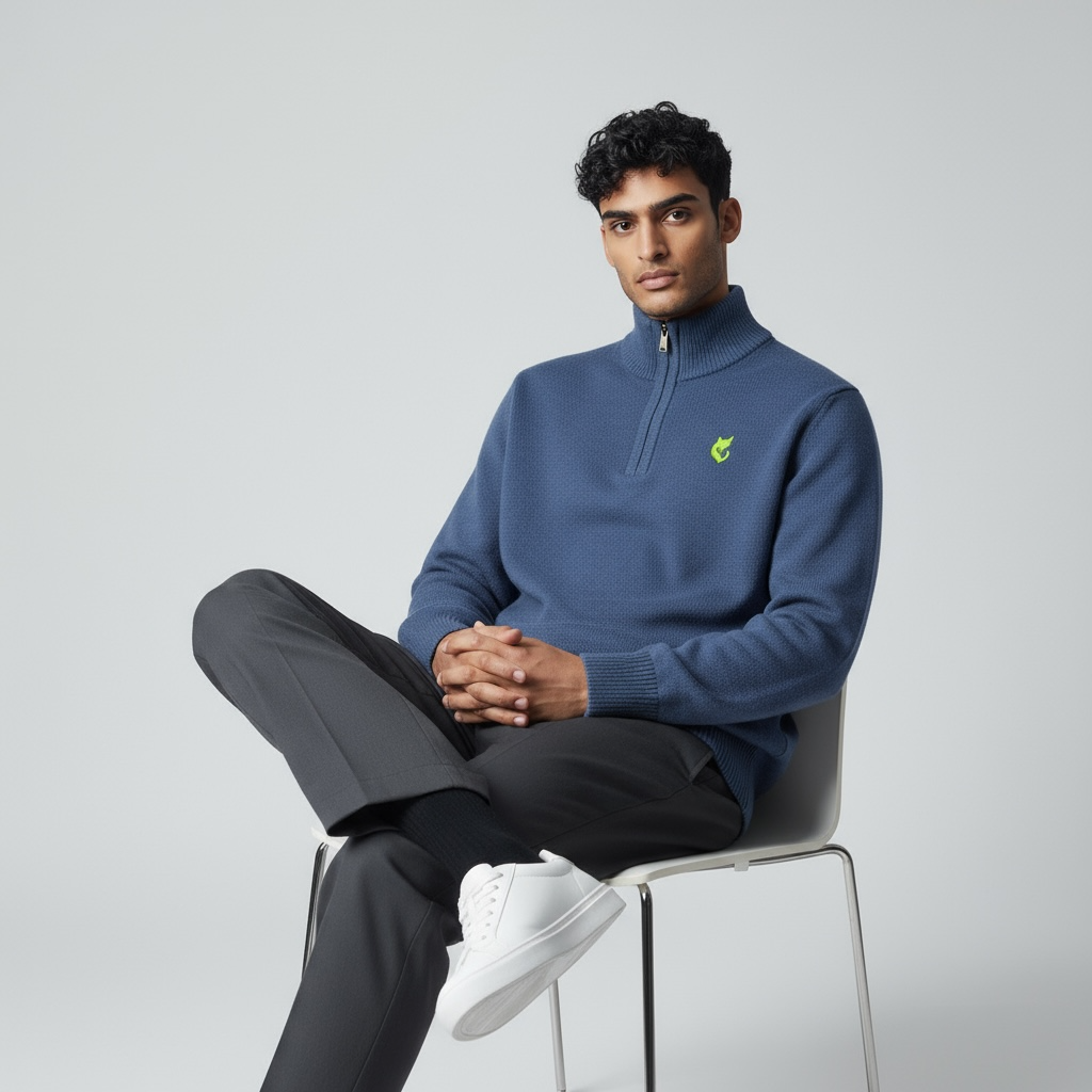 FUXY Strickpullover (Feinstrick) – Navy Blue