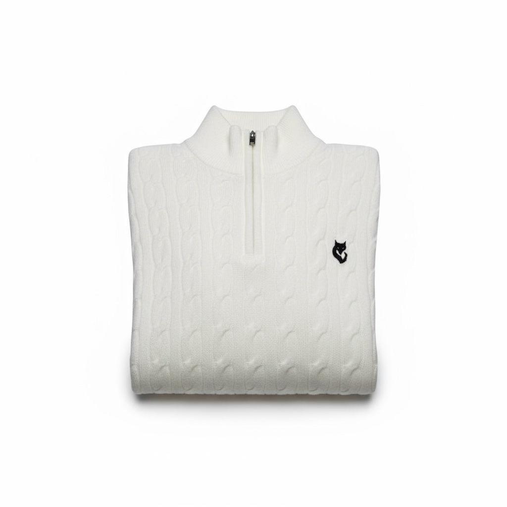 FUXY Strickpullover (Zopfstrick) – Off White