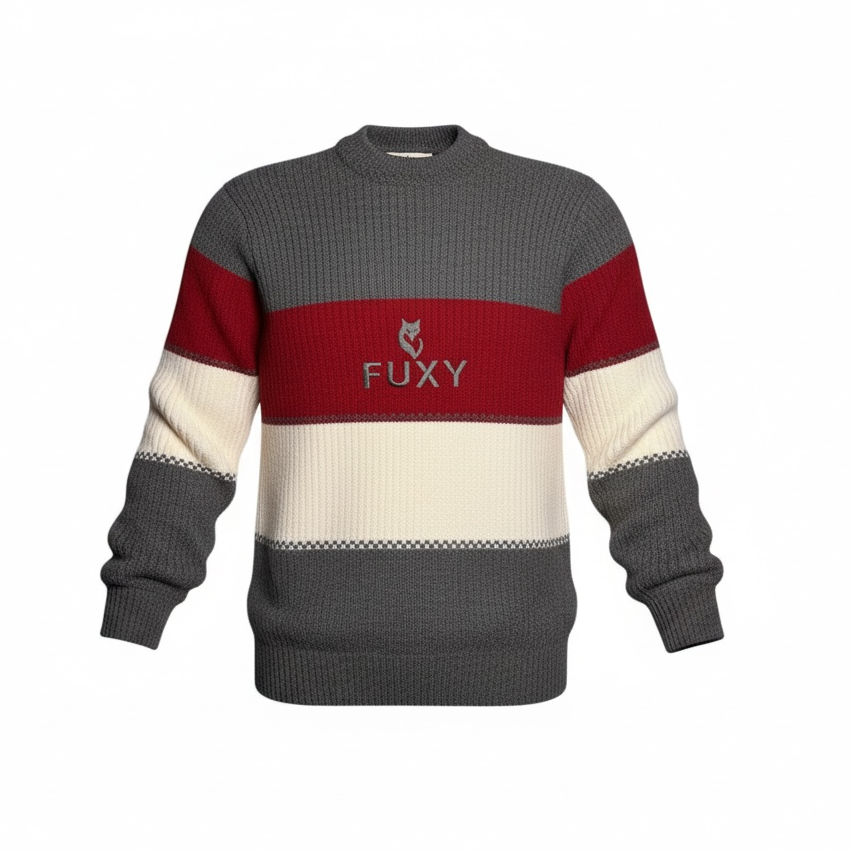 FUXY Kids Pullover – Grau & Rot