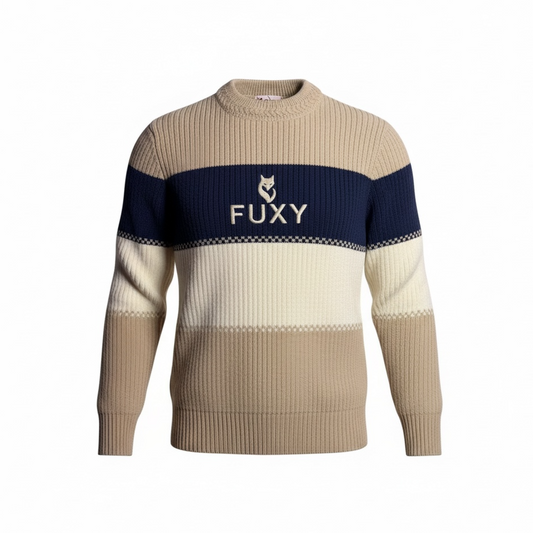 FUXY Kids Pullover – Beige & Blau