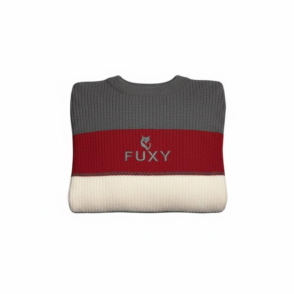 FUXY Kids Pullover – Grau & Rot