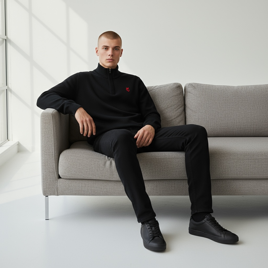 FUXY Feinstrickpullover – Black Edition