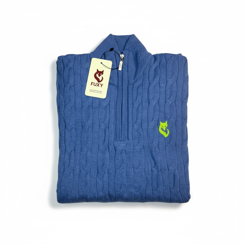 FUXY Strickpullover (Zopfstrick) – Royal Blue